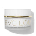 eve lom brightening cream jar with gold lid and frosted white container
