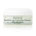 Bamboo age corrective masque jar with white lid and green label