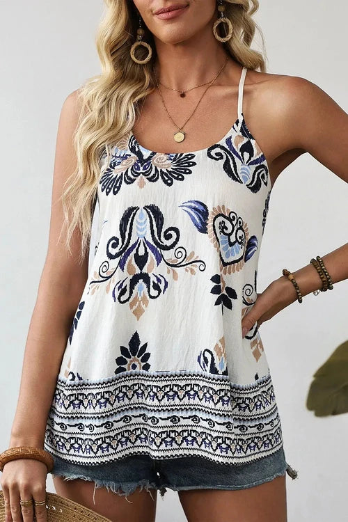 Bohemian Spaghetti Strap Tank for Effortless Style and Comfort