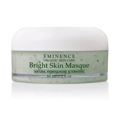 EMINENCE Bright Skin Masque skincare jar, pale green gel in white-lid container