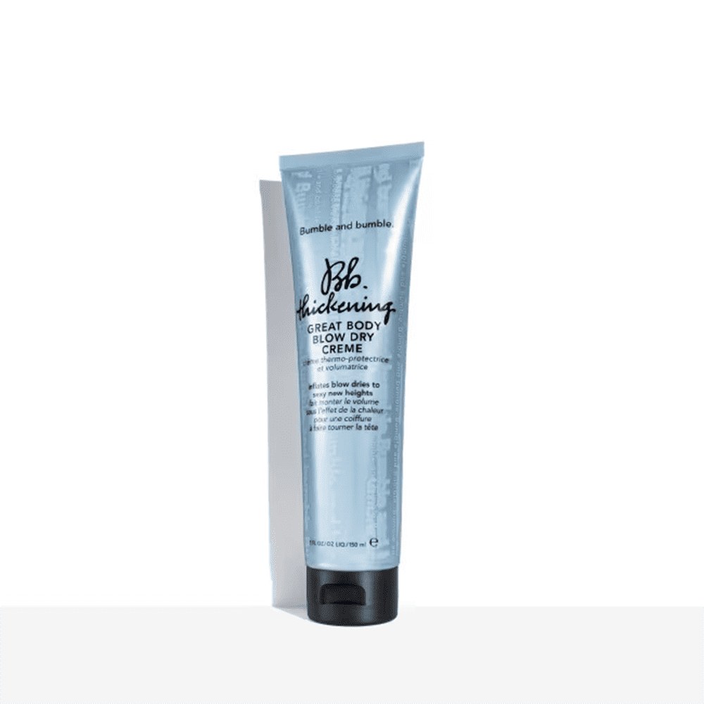 Bumble and bumble thickening blow dry creme tube, blue squeeze tube with black cap
