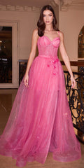 Fuchsia short prom dress with sweetheart bodice and layered tulle overskirt