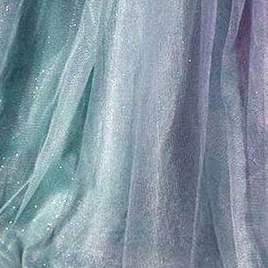 Light teal iridescent sequin fabric with fine glitter texture