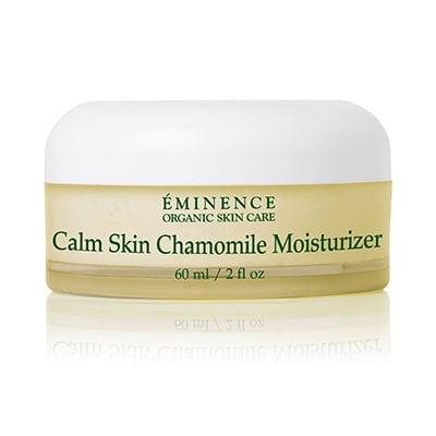 EMINENCE Calm Skin Chamomile Moisturizer jar, white label with gold lid