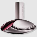 Calvin Klein Euphoria eau de parfum bottle, silver cap with purple tinted glass