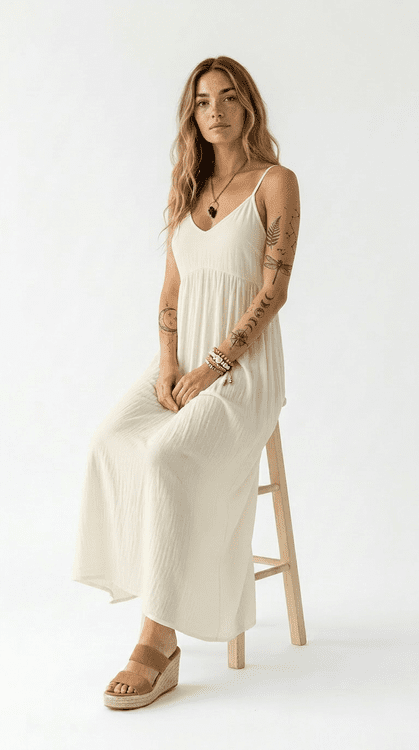 Casual Spaghetti Strap Maxi Dress