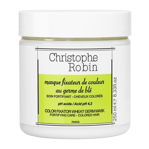 Wheat germ color-fixator hair mask jar, green label, Christophe Robin