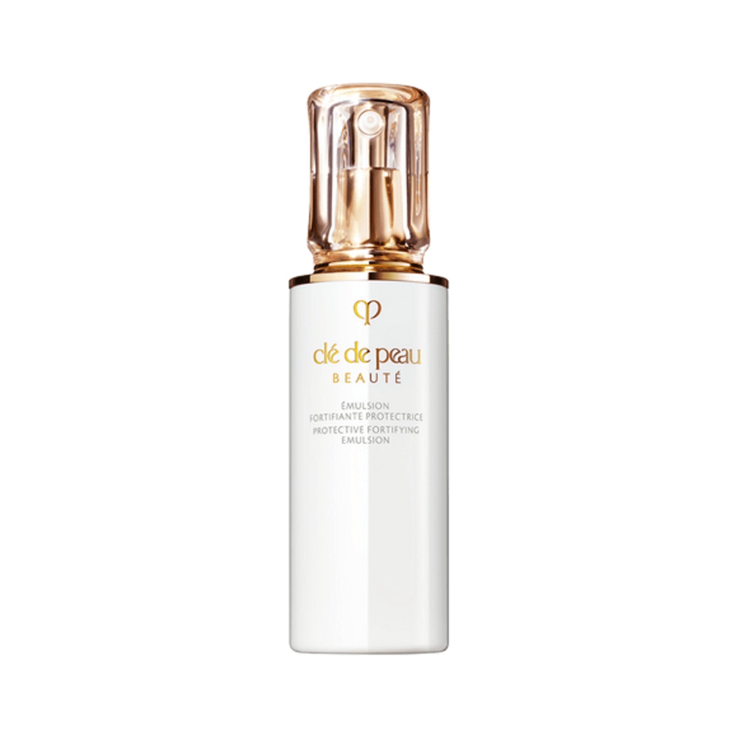 Cle de Peau emulsion SPF 25 bottle with gold cap and white label