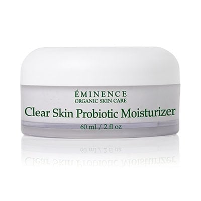 EMINENCE Clear Skin Probiotic Moisturizer jar with white lid and front label