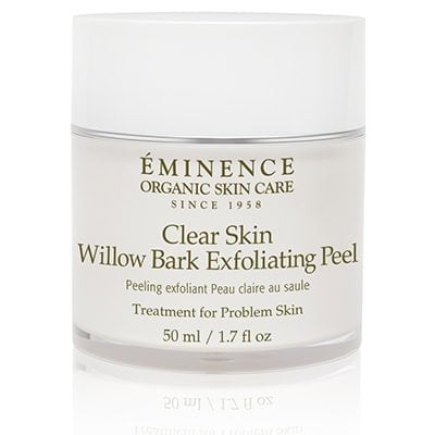 Exfoliating peel in white plastic jar with gold label, 1.7 fl oz