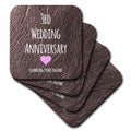 Coasters - InspirationzStore Occasions - 3rd Wedding Leather Celebrating 3 Years Together Third Anniversaries Three Yrs
