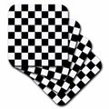 3dRose InspirationzStore patterns - Check black and white pattern - checkered checked squares chess checkerboard or racing car race flag - Coasters (cst_154527)