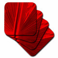 3dRose Florene Abstract Plants - Fan in Red - Coasters (CST_16802)