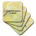3dRose ToryAnne Collections Expressions - In Florida, we salt margaritas, not sidewalks green and yellow background - Coasters (cst_173284)