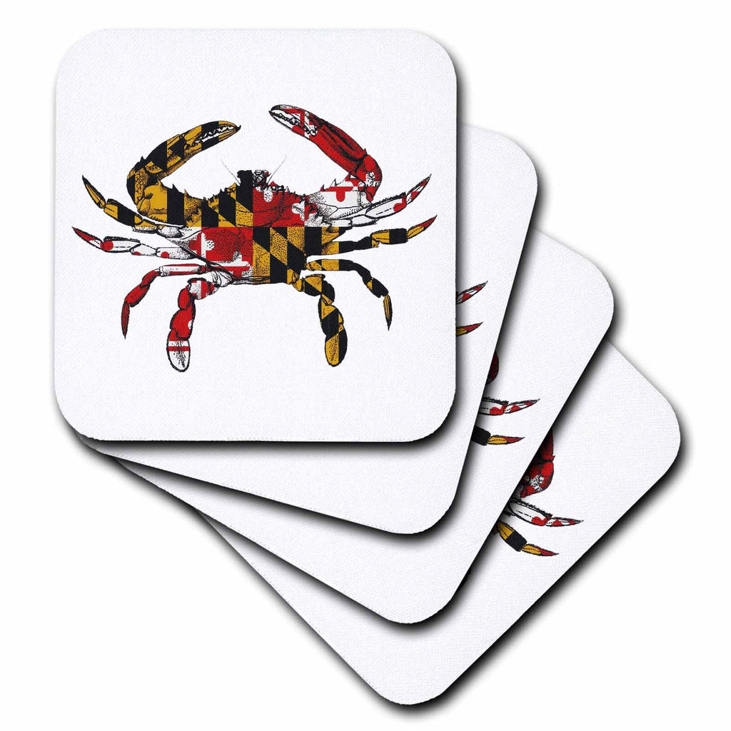 3dRose EvaDane - Signs - Maryland Crab Flag. - Coasters (cst_193242)