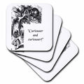 3dRose InspirationzStore Vintage Art - Curiouser and curiouser - Alice in Wonderland Lewis Carroll quote - Coasters (cst_193785)