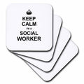 3dRose InspirationzStore Typography - Keep Calm Im a Social Worker - job pride - funny profession work gift - Coasters (cst_194473)