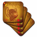 3dRose Boehm Graphics Holiday Thanksgiving - Thanksgiving Turkey and Fall Leaves - Coasters (cst_200319)