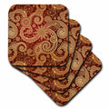 3dRose RinaPiro - Patterns - Pattern, print burgundy and gold - Coasters (cst_212005)