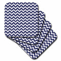 3dRose Janna Salak Designs Contemporary Patterns - Navy Blue and White Chevron Herringbone - Coasters (cst_212474)