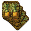 3dRose Russ Billington Designs - A Pair of Juicy Tropical Pineapples Botanical Illustration - Coasters (cst_220881)