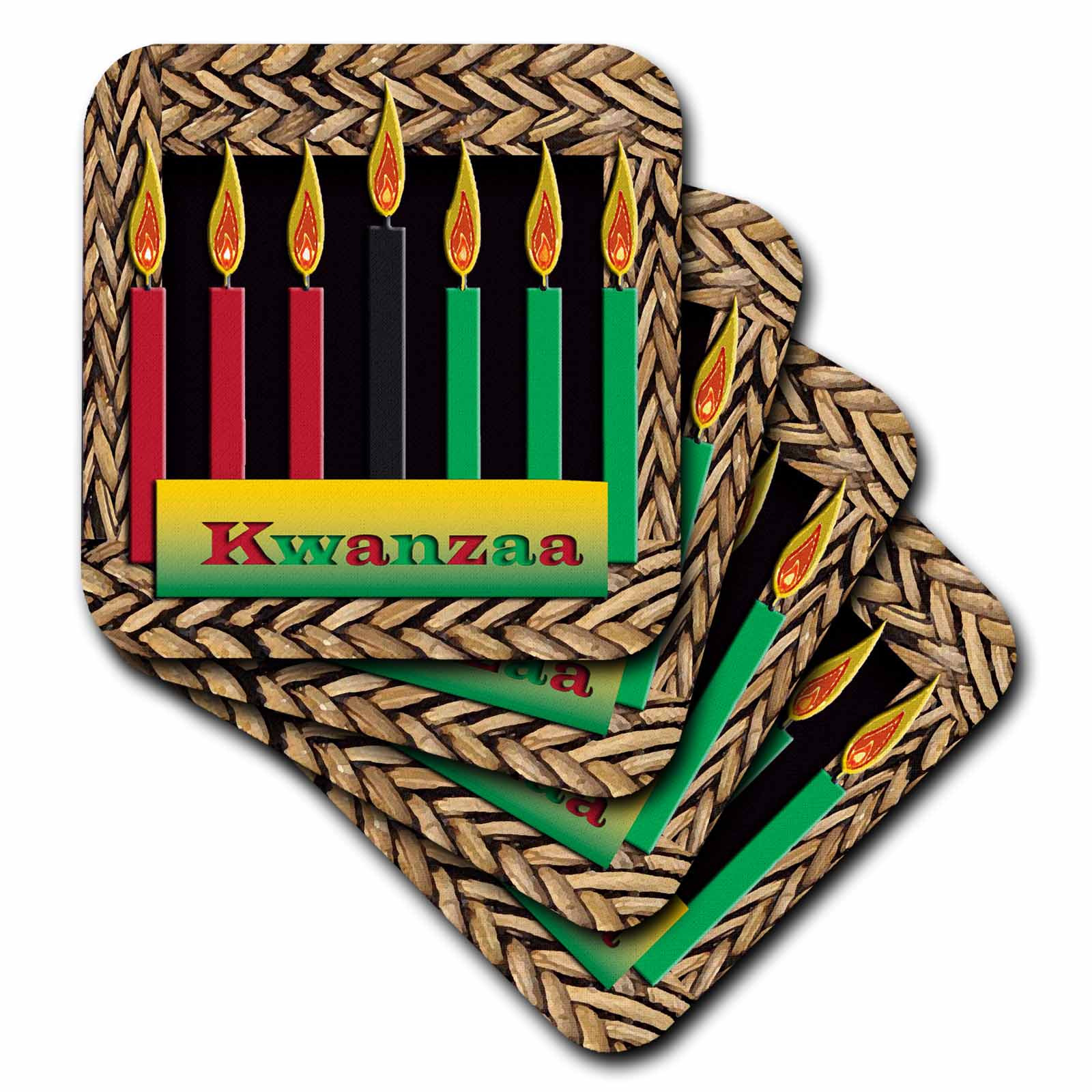 3dRose Beverly Turner Kwanzaa - Candles of Kwanzaa - Coasters (CST_26966)