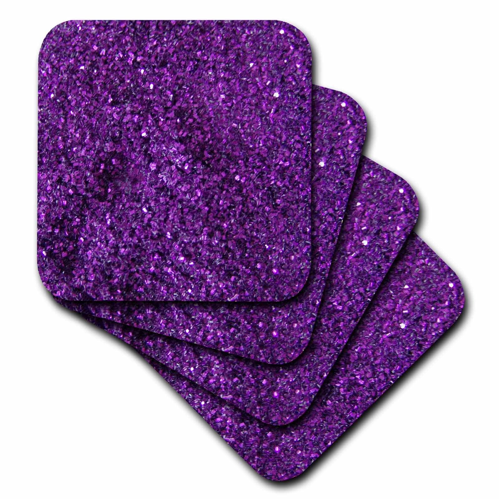 3dRose Florene Designer Texture - Purple Sparkle Like - Coasters (CST_31158)