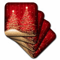 3dRose Rewards4life Gifts - Elegant Christmas Sparkling Trees Red - Coasters (CST_35705)