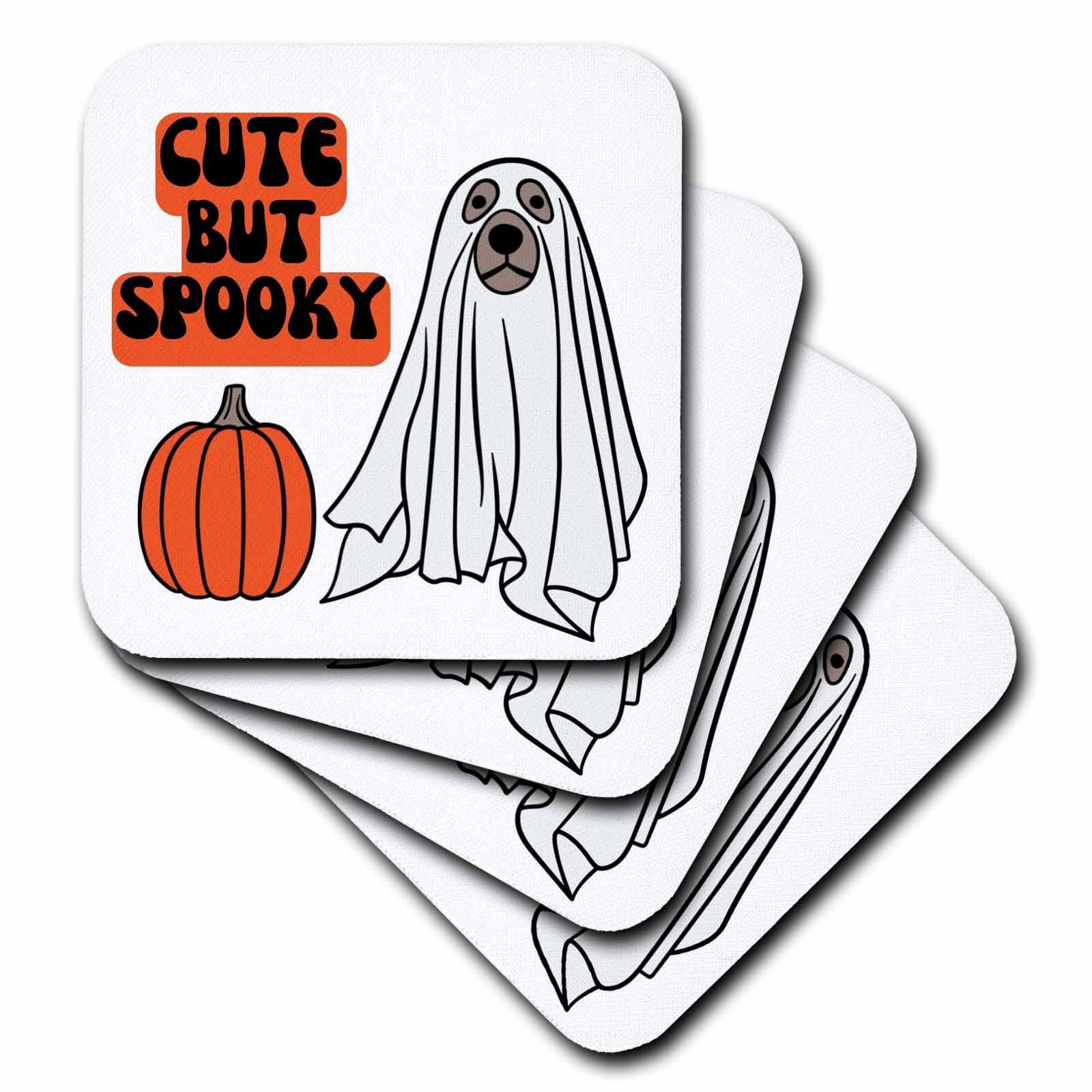 3dRose 3dRose - Rosette - Halloween Fall - Cute But Spooky Halloween Dog - Coasters (cst-372177)
