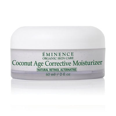 EMINENCE Coconut Age Corrective Moisturizer jar, white cap, gray base, 2 oz