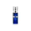 DermYoung I-GENESIS hydrating pore refining fluid bottle with silver pump, blue bottle