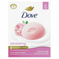 Dove Beauty Bar Soap Renewing Peony & Rose Oil All Skin Types, 3.75 oz 6 Bars