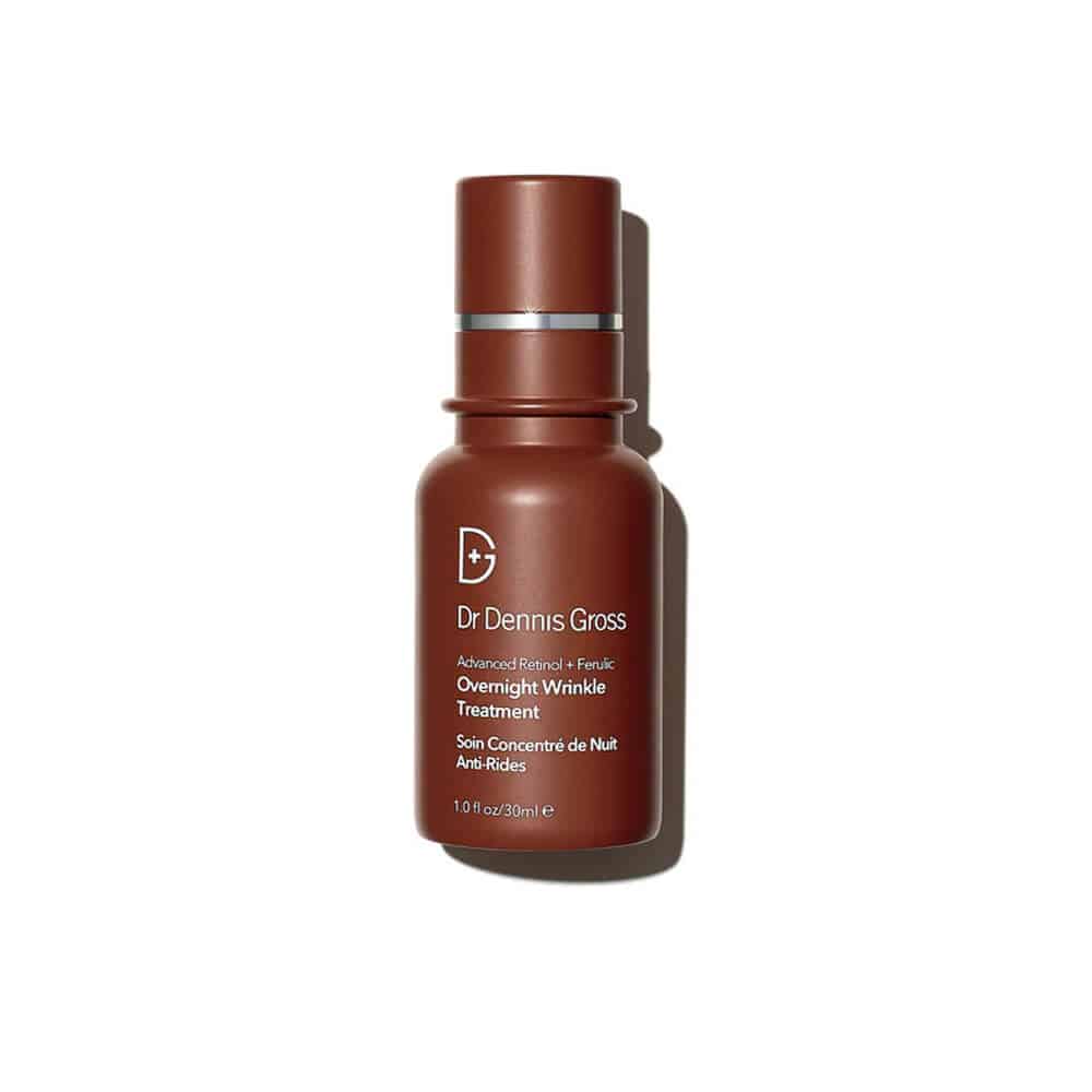 Dr. Dennis Gross overnight wrinkle treatment bottle, brown airless pump