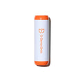 Acne treatment device, white cylinder with orange ends and DRx logo