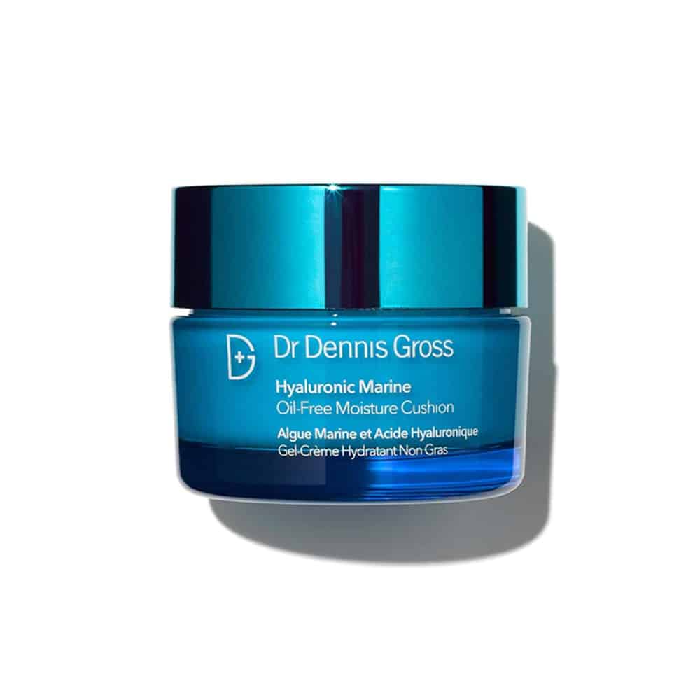Dr. Dennis Gross oil-free moisture cushion gel-cream jar, blue plastic container