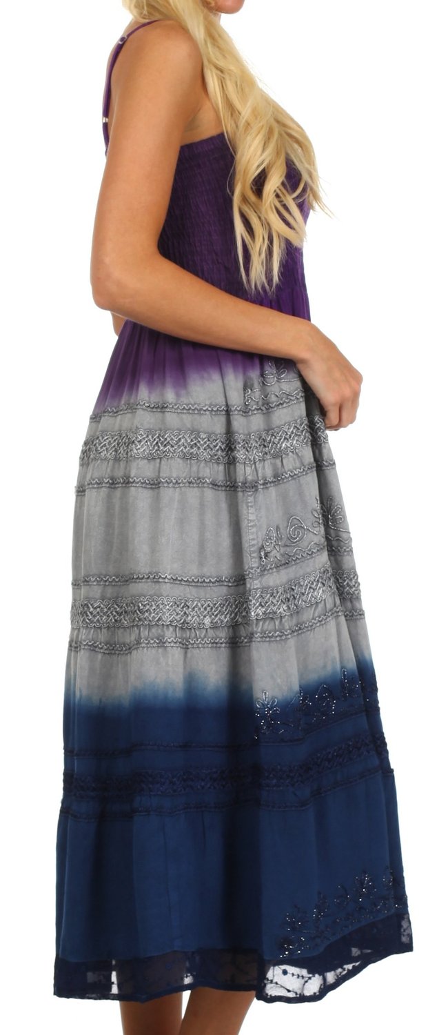 Sakkas Adelina Embroidered Rayon Dress