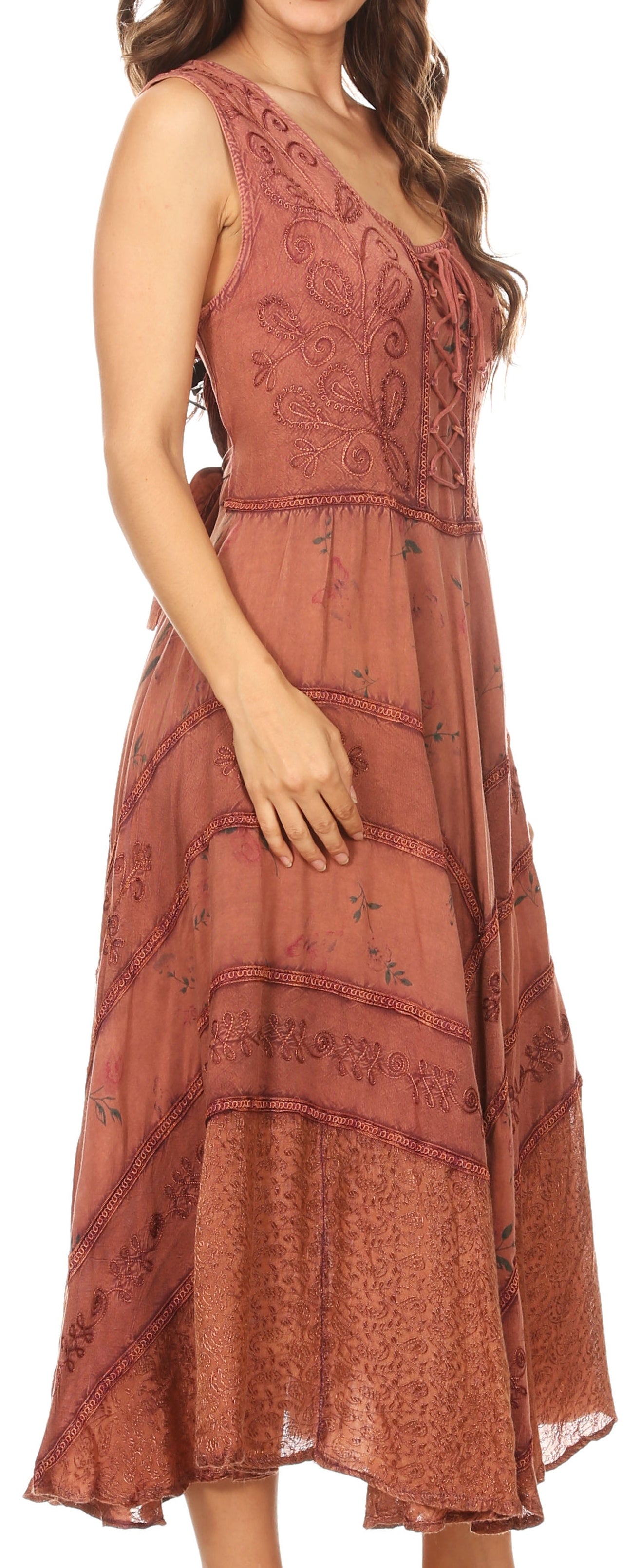 Sakkas Garden Goddess Corset Style Dress