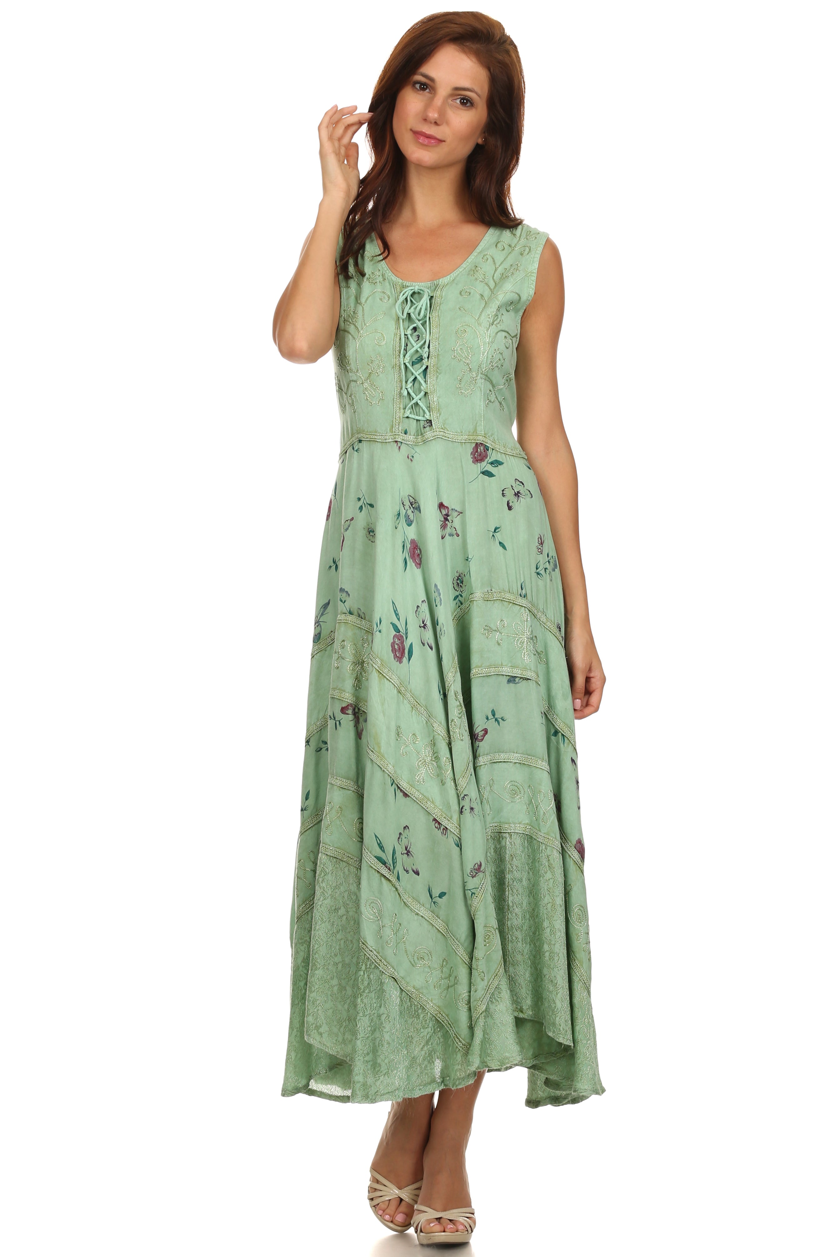 Sakkas Garden Goddess Corset Style Dress