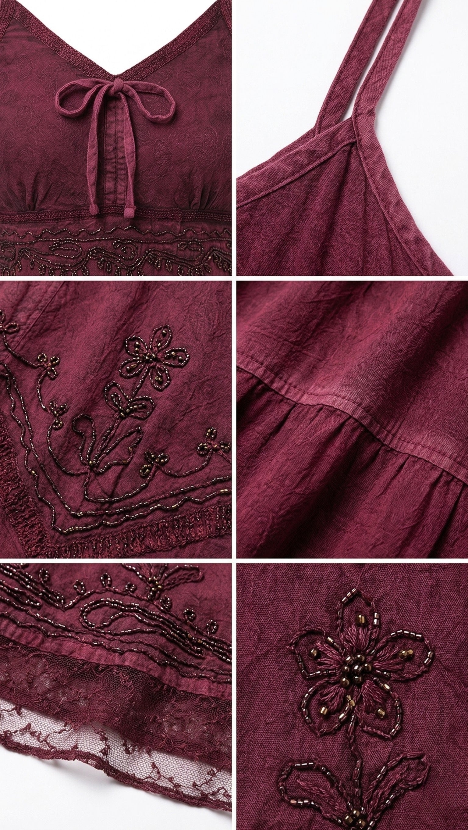 Sakkas Stonewashed Rayon Embroidered Adjustable Spaghetti Straps Long Dress