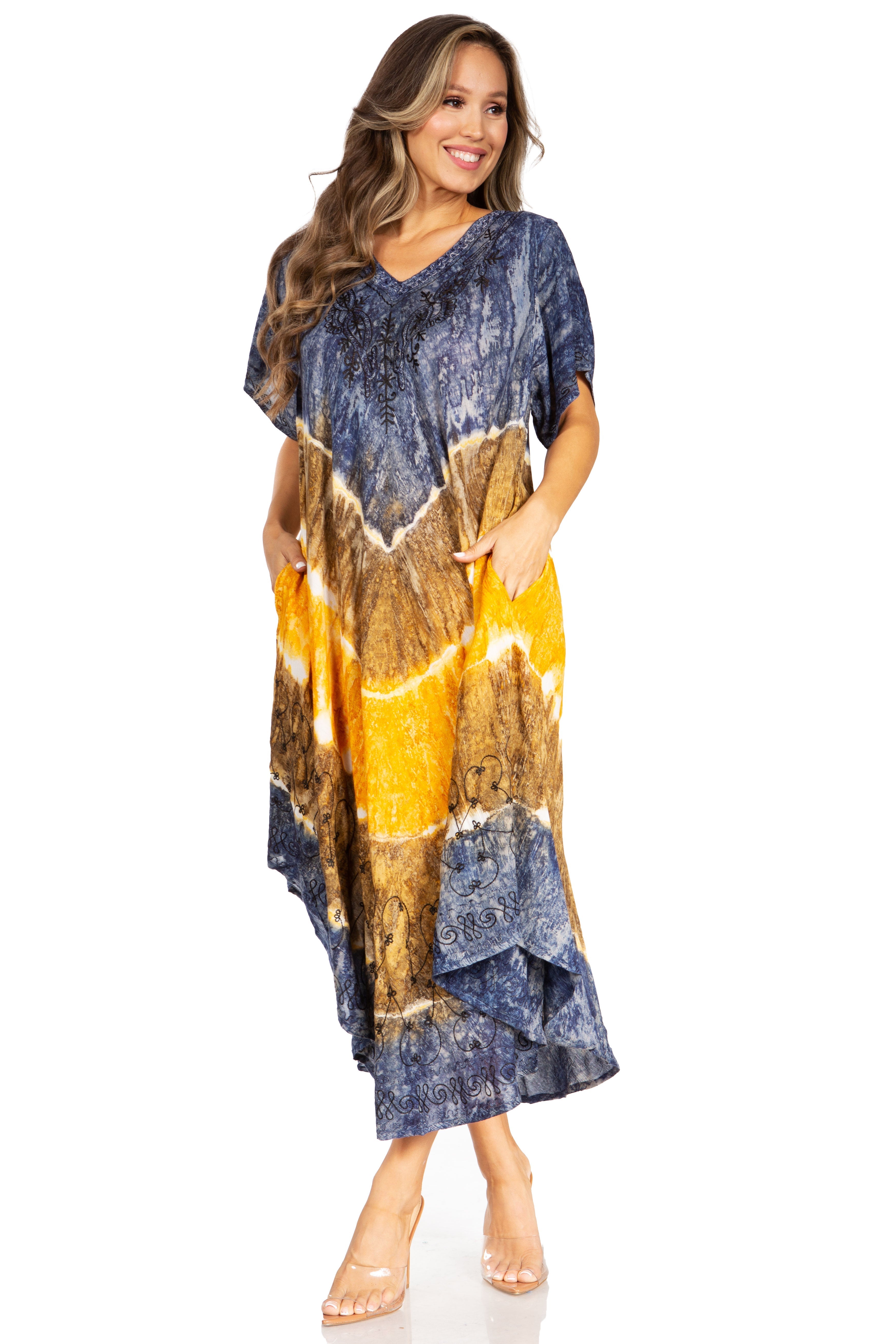 Sakkas Viveka Embroidered Caftan Dress