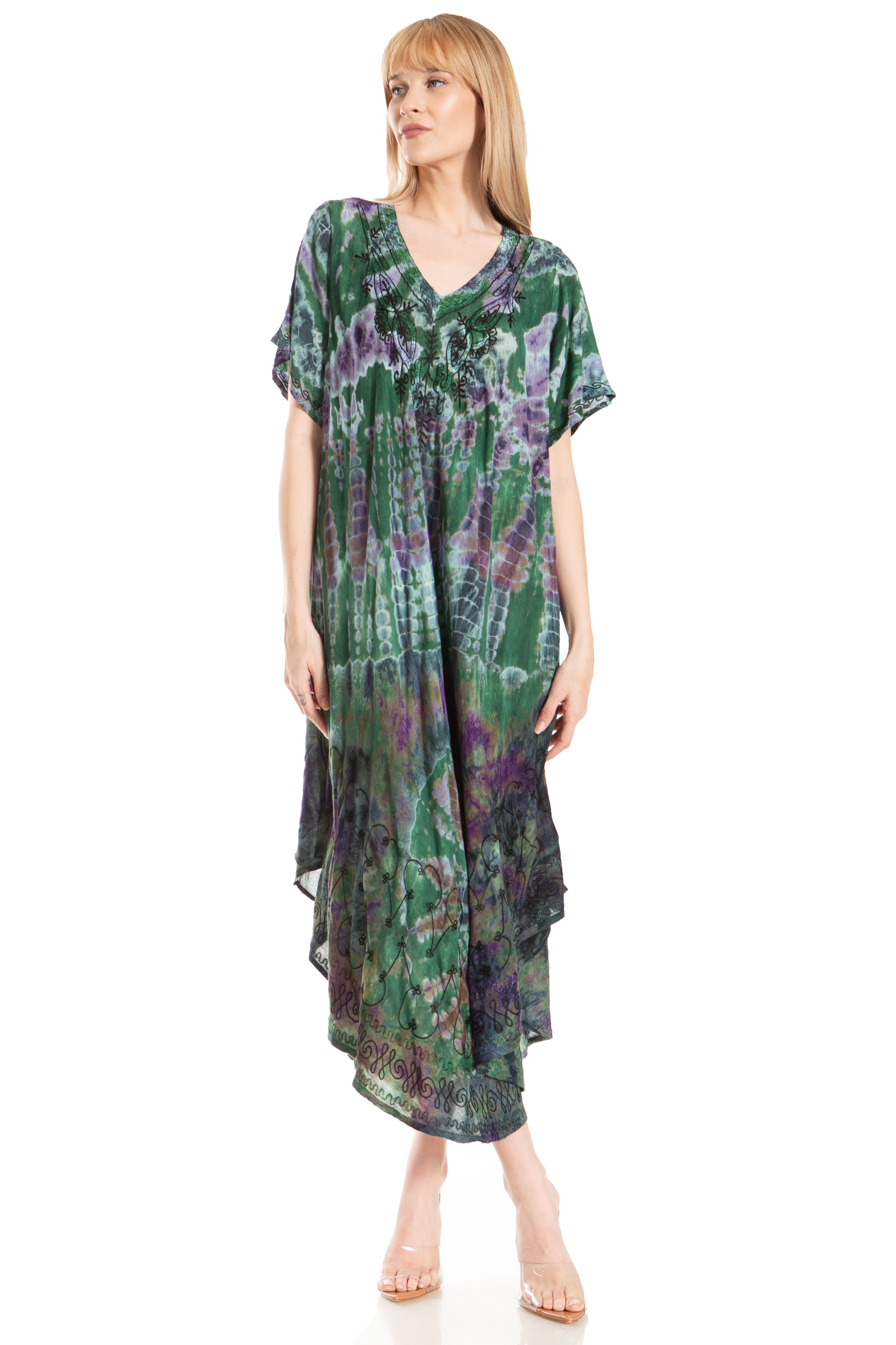 Sakkas Viveka Embroidered Caftan Dress