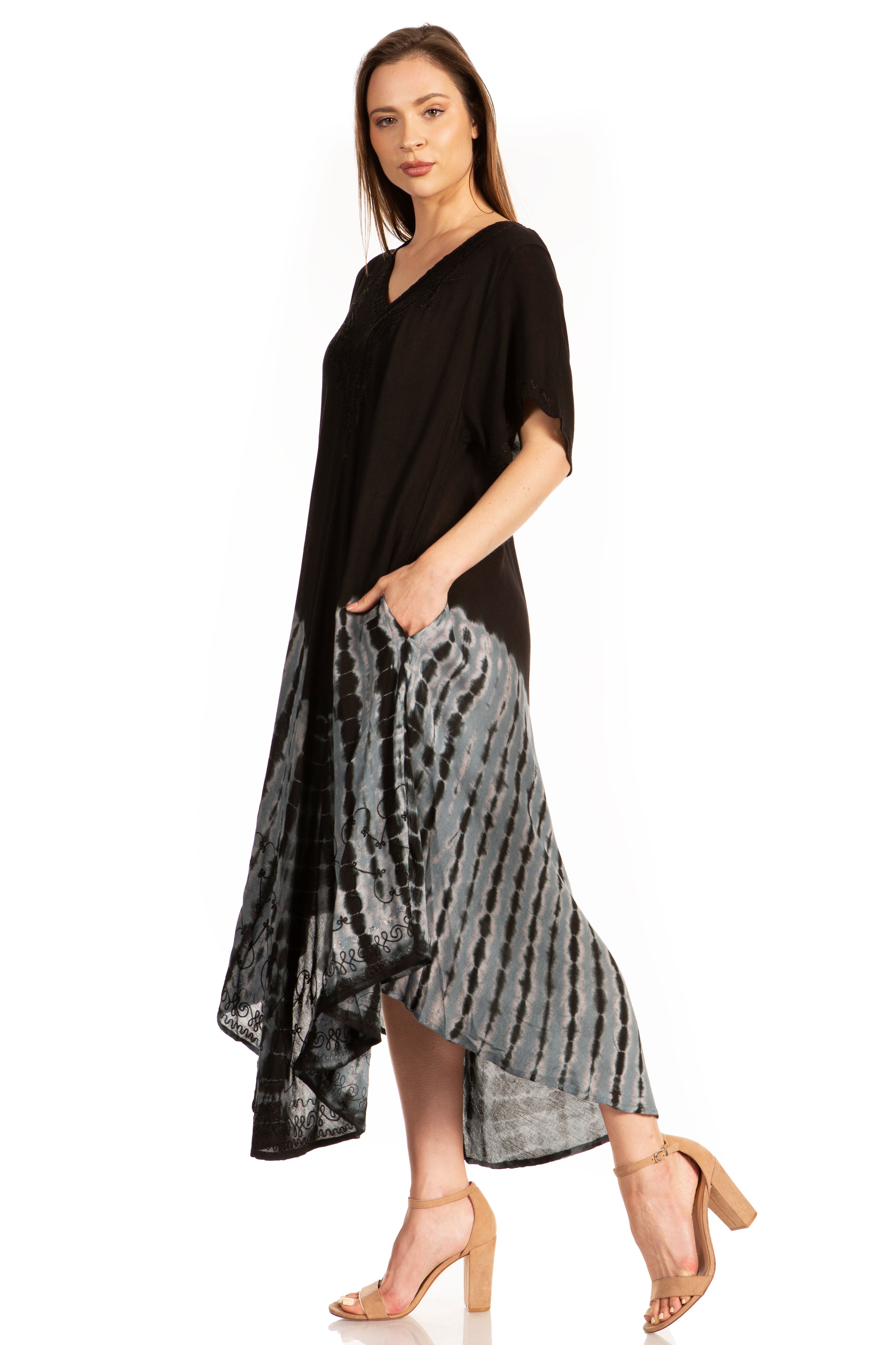 Sakkas Viveka Embroidered Caftan Dress