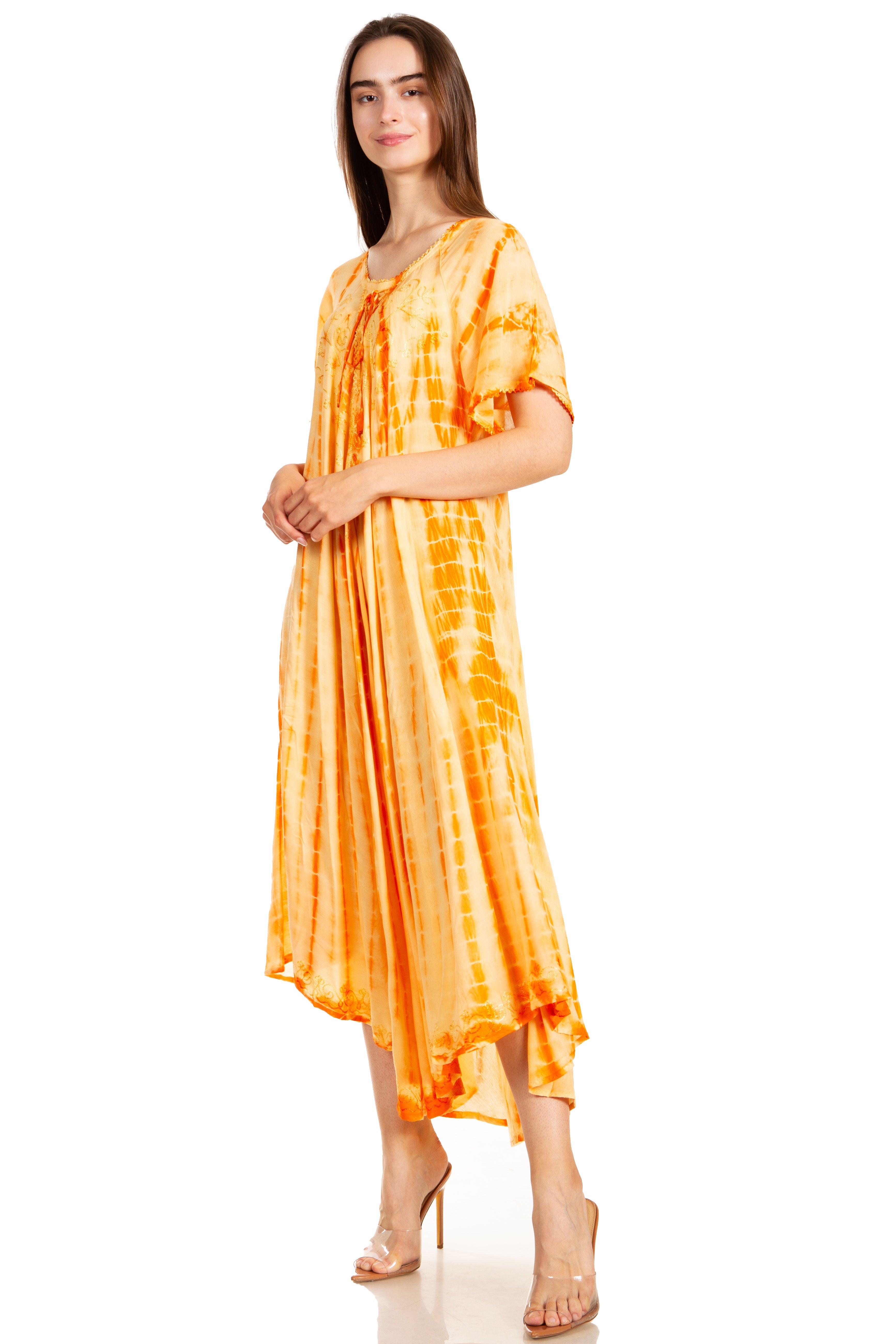 Sakkas Melika Tie Dye Caftan Dress