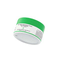 Skincare cleanser jar with green lid and white base, 110 g