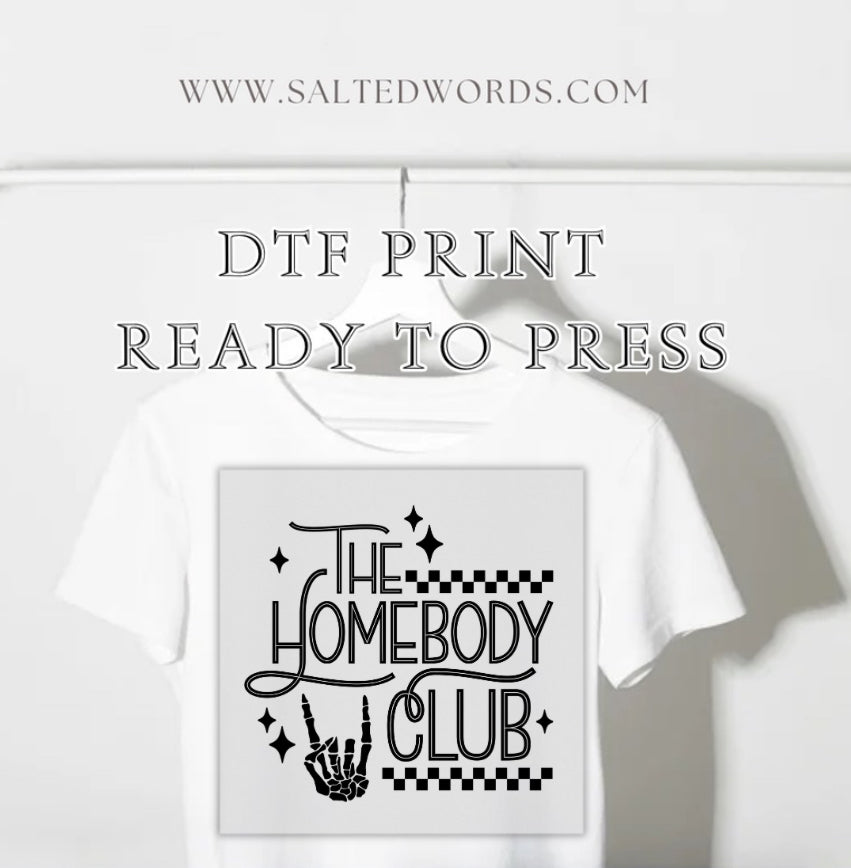 The Homebody Club checkered DTF print