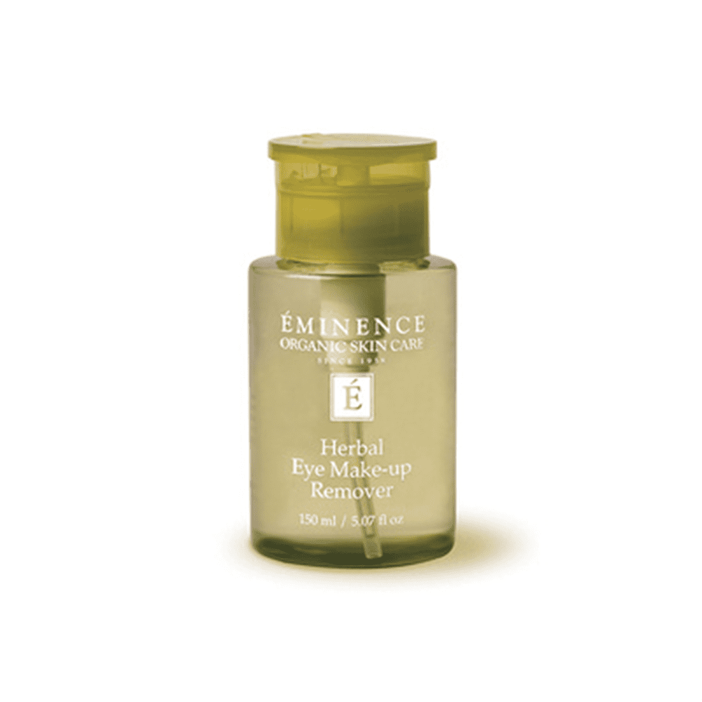 EMINENCE Herbal Eye Make-up Remover bottle, amber glass with gold cap