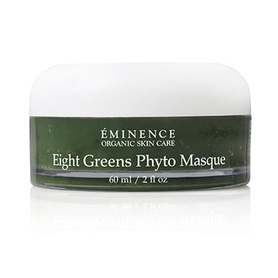 EMINENCE Eight Greens Phyto Masque jar, green label on white cream container