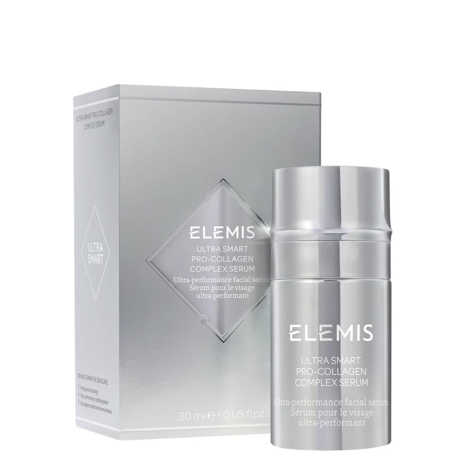 Elemis Ultra Smart Pro-Collagen Complex serum bottle with 30 mL box