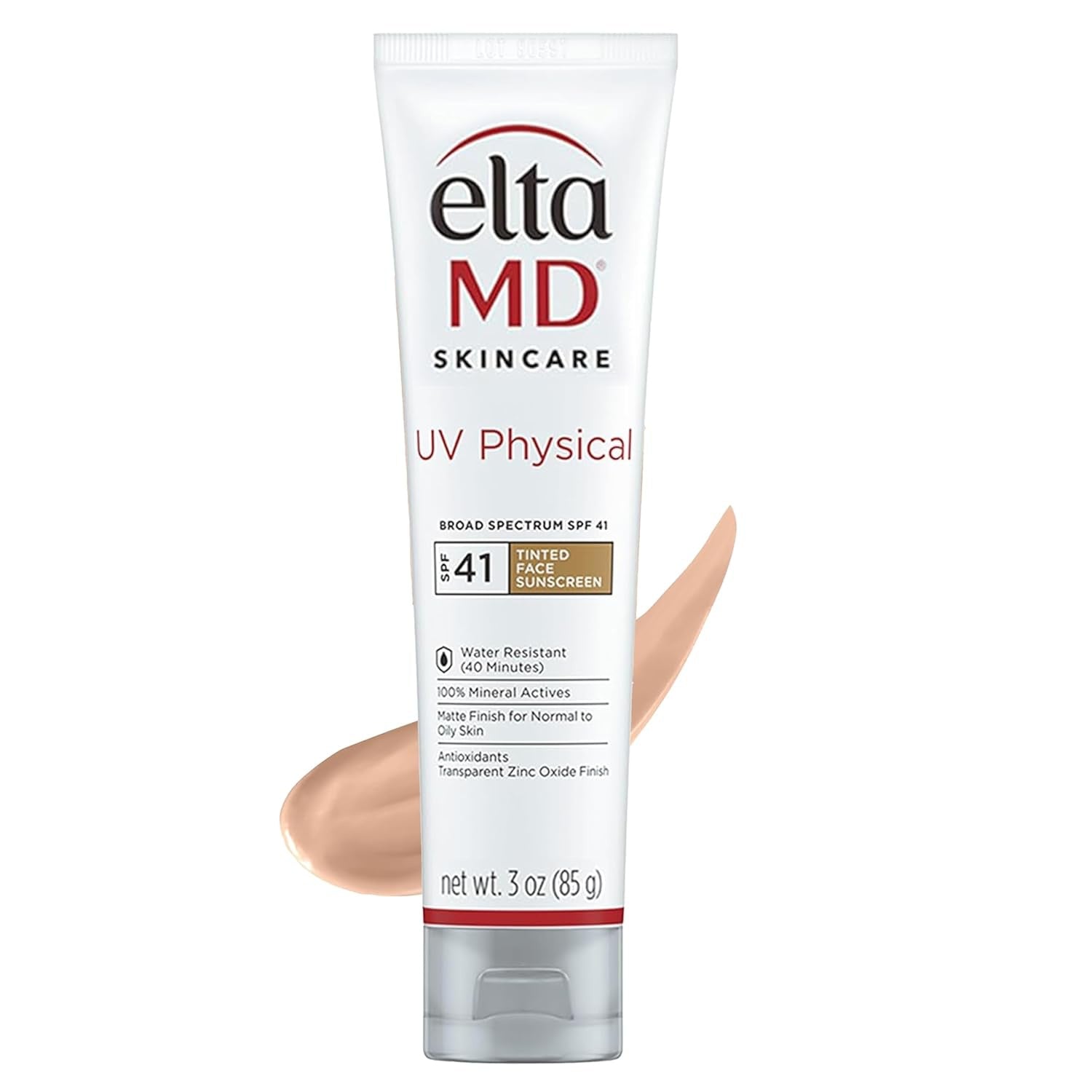 EltaMD UV Physical tinted sunscreen in beige tube, SPF 41, 3 oz