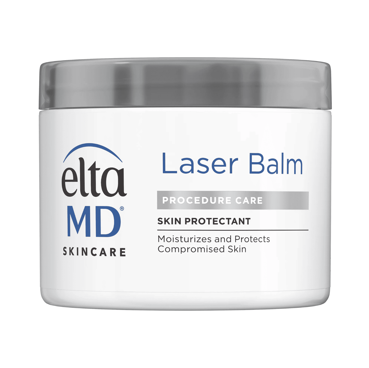 EltaMD Laser Balm post-procedure skin protectant jar, white container with blue label